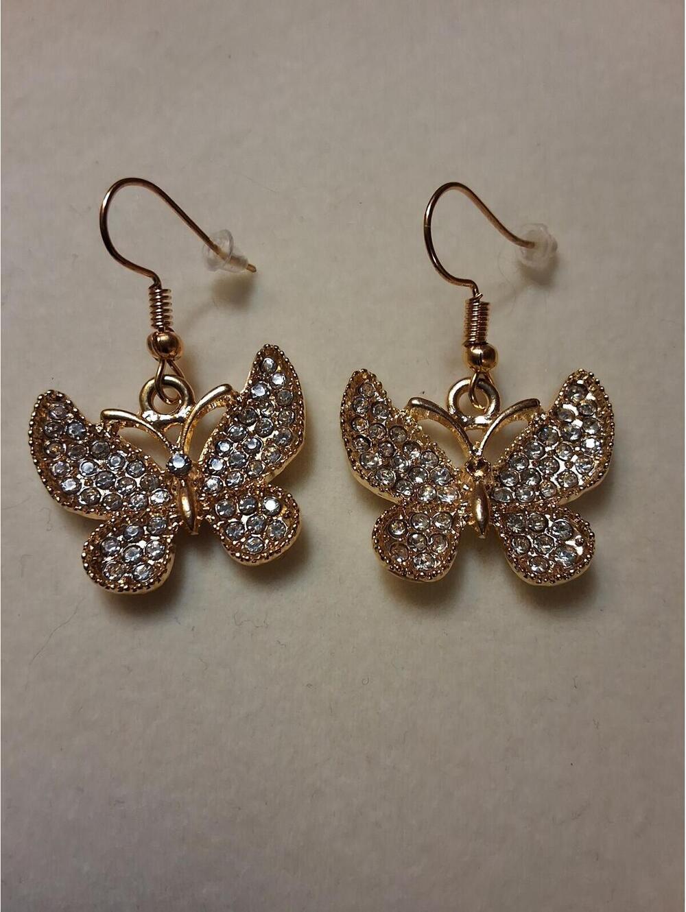 BUTTERFLY GOLD DANGLE EARRING